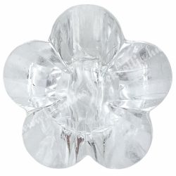 Fűzhető műanyag virág, színtelen, 2,5x2,5 cm