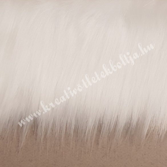 Hosszú szőrű műszőr, fehér, kb. 20x150 cm