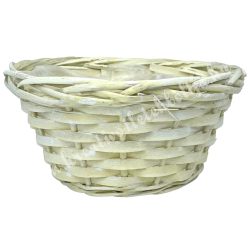 Bambusz kosár, kerek, sárga, 20x11 cm