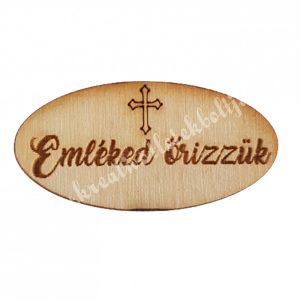 Ovális táblácska "Emléked őrizzük", 5x2,5 cm