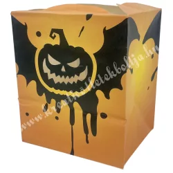 Papír mécsestartó tasak, halloween tök, 12x14,5 cm