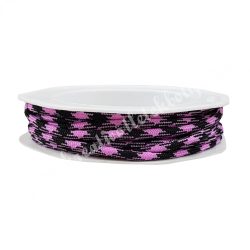 Paracord zsinór, fekete-pink, 4 mm