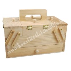 Varródoboz fából, több fiókkal, 21x13,5x11 cm