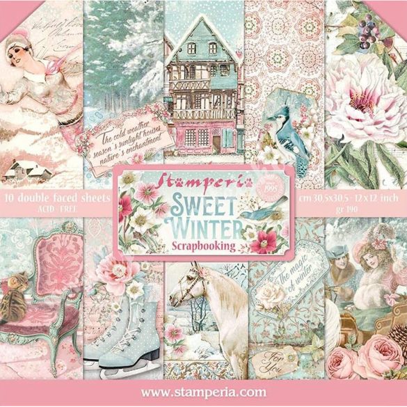 Scrapbook tömb, Sweet Winter, 30,5x30,5 cm, 10 db/csomag