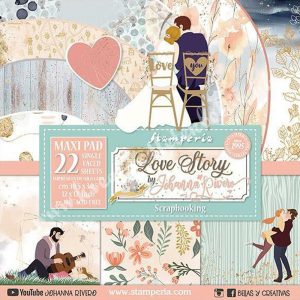 Scrapbook tömb, Love story, 30,5x30,5 cm, 22 db/csomag