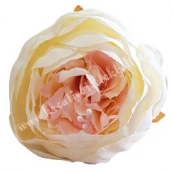 Peonia fej, ekrü rózsaszín középpel, 10 cm