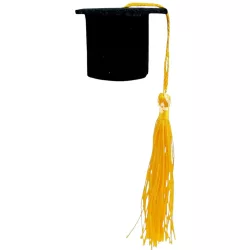 Filc diplomasapka, napsárga, 5,5x3,5 cm