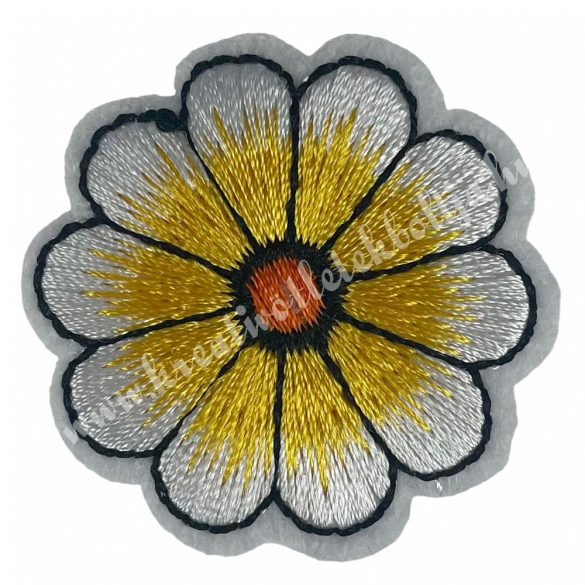 Vasalható matrica, virág, citromsárga, 4 cm