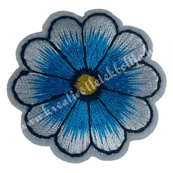 Vasalható matrica, virág, középkék, 4 cm
