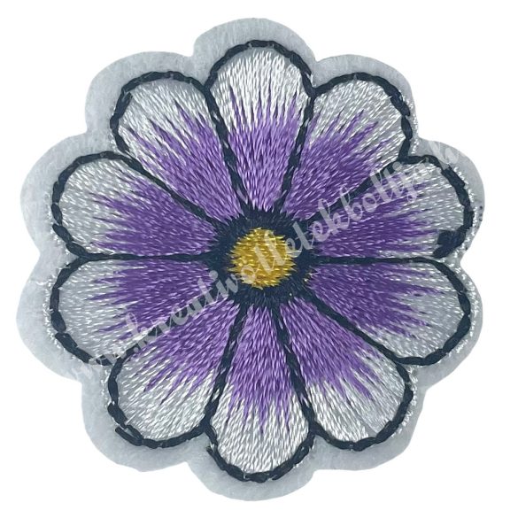 Vasalható matrica, virág, lila, 4 cm