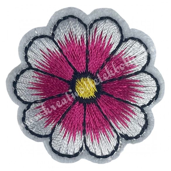 Vasalható matrica, virág, magenta, 4 cm