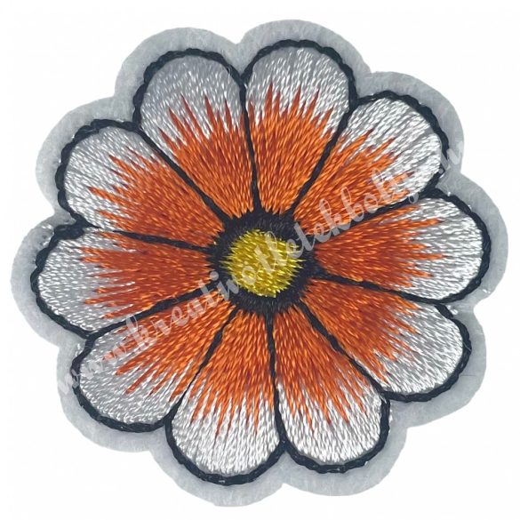 Vasalható matrica, virág, narancssárga, 4 cm
