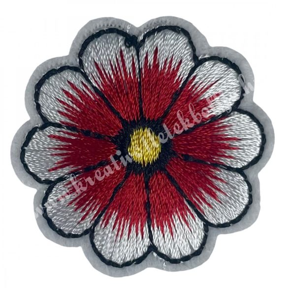 Vasalható matrica, virág, piros, 4 cm