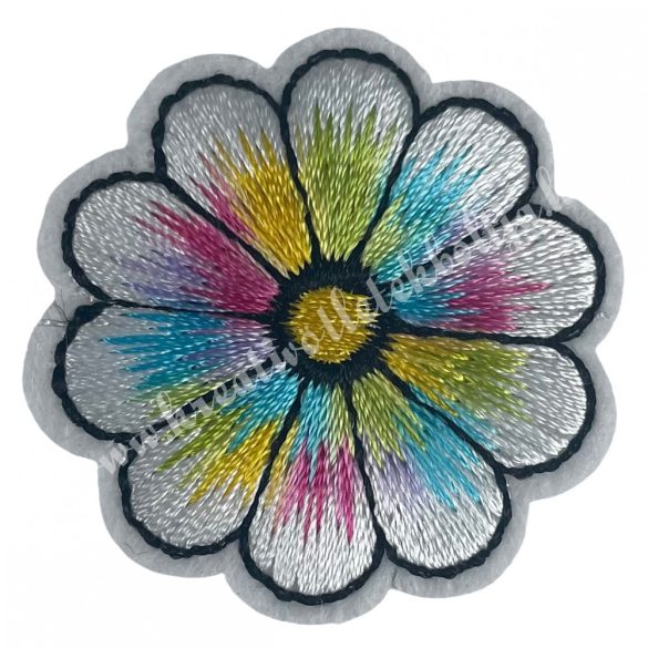 Vasalható matrica, virág, szivárvány, 4 cm