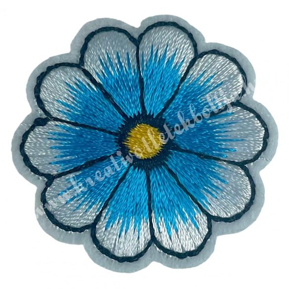 Vasalható matrica, virág, türkizkék, 4 cm