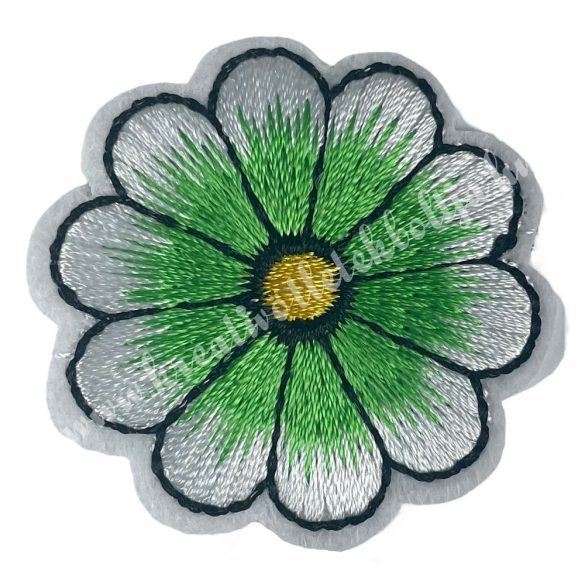 Vasalható matrica, virág, zöld, 4 cm