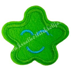   Vasalható matrica, mosolygó csillag, világoszöld, 4,5x4 cm