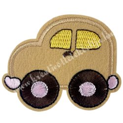 Vasalható matrica, autó, bézs, 6,5x5,5 cm