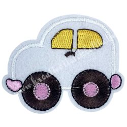 Vasalható matrica, autó, fehér, 6,5x5,5 cm