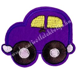 Vasalható matrica, autó, lila, 6,5x5,5 cm