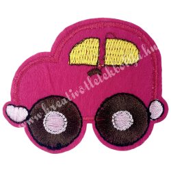 Vasalható matrica, autó, magenta, 6,5x5,5 cm