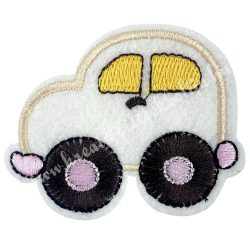 Vasalható matrica, autó, törtfehér, 6,5x5,5 cm