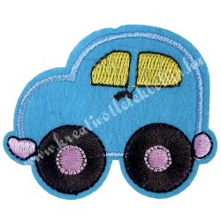 Vasalható matrica, autó, türkiz, 6,5x5,5 cm