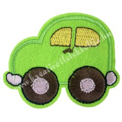 Vasalható matrica, autó, zöld, 6,5x5,5 cm