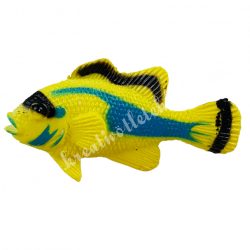 Gumi hal, citromsárga-kék-fekete, 5,8x3,3 cm