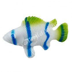 Gumi hal, fehér-zöld-kék, 5,8x3,5 cm
