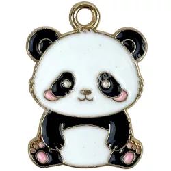 Fémmedál, panda, 1,7x2,3 cm
