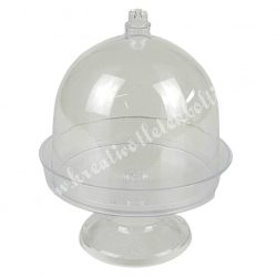 Műanyag tortatál talppal, 5,5x7,5 cm