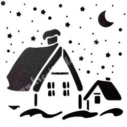Stencil 226., karácsony, 15x15 cm