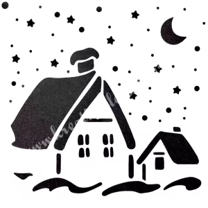 Stencil 226., karácsony, 15x15 cm