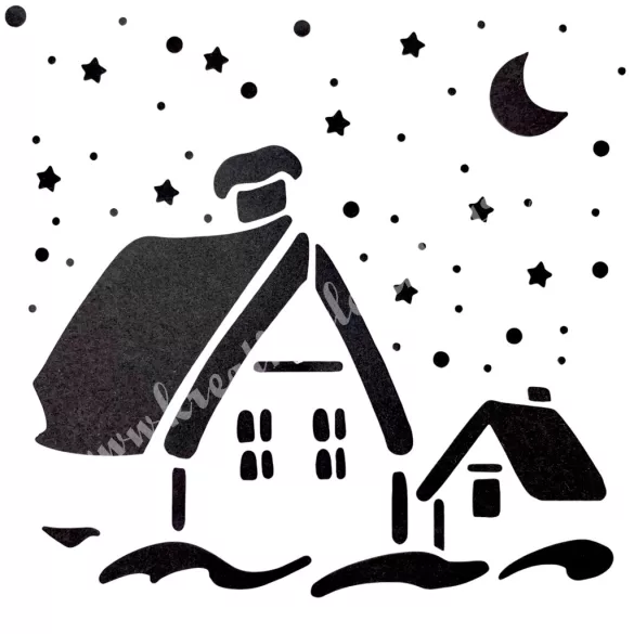 Stencil 226., karácsony, 15x15 cm