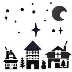 Stencil 227., karácsony, 15x15 cm