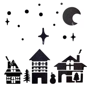 Stencil 227., karácsony, 15x15 cm