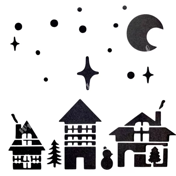 Stencil 227., karácsony, 15x15 cm