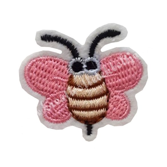 Vasalható matrica, méhecske, rózsaszín 4x3,5 cm