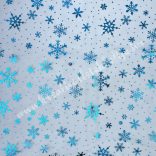 Hópelyhes tüll, kék, 150 cm