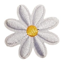 Vasalható matrica, virág, fehér, 3,5 cm