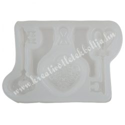 Szilikon öntőforma műgyantához, kulcsok, 8x5,5 cm