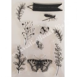   Szilikon pecsételő Növények, pillangók, szitatkötő, 11x16 cm
