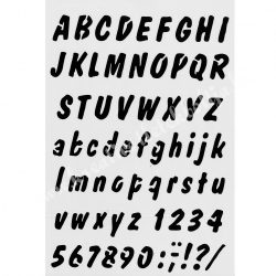 Stencil 278., betűk és számok 2., 17,5x25 cm