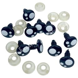 Biztonsági szem, fekete, 12 mm, 5 pár/csomag