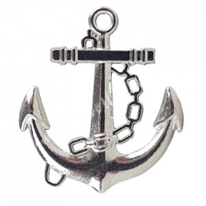 Fémmedál, horgony, ezüst, 2,7x3 cm