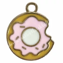 Fémmedál, fánk, 1,5x1,8 cm