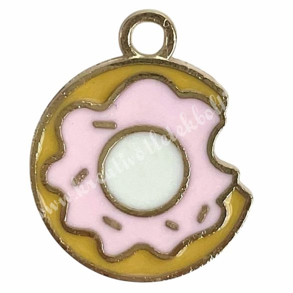 Fémmedál, fánk, 1,5x1,8 cm