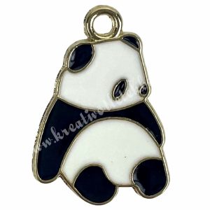 Fémmedál, panda, 1,5x2 cm