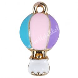 Fémmedál, hőlégballon, 1x1,8 cm